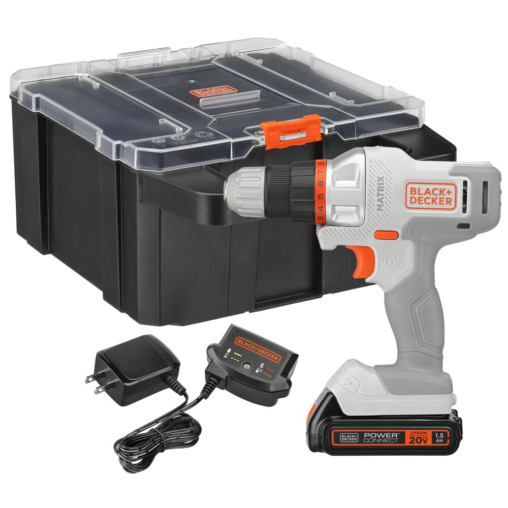 black-decker-matrix-20v-max-akkubohrer-wei-mit-koffer image 1