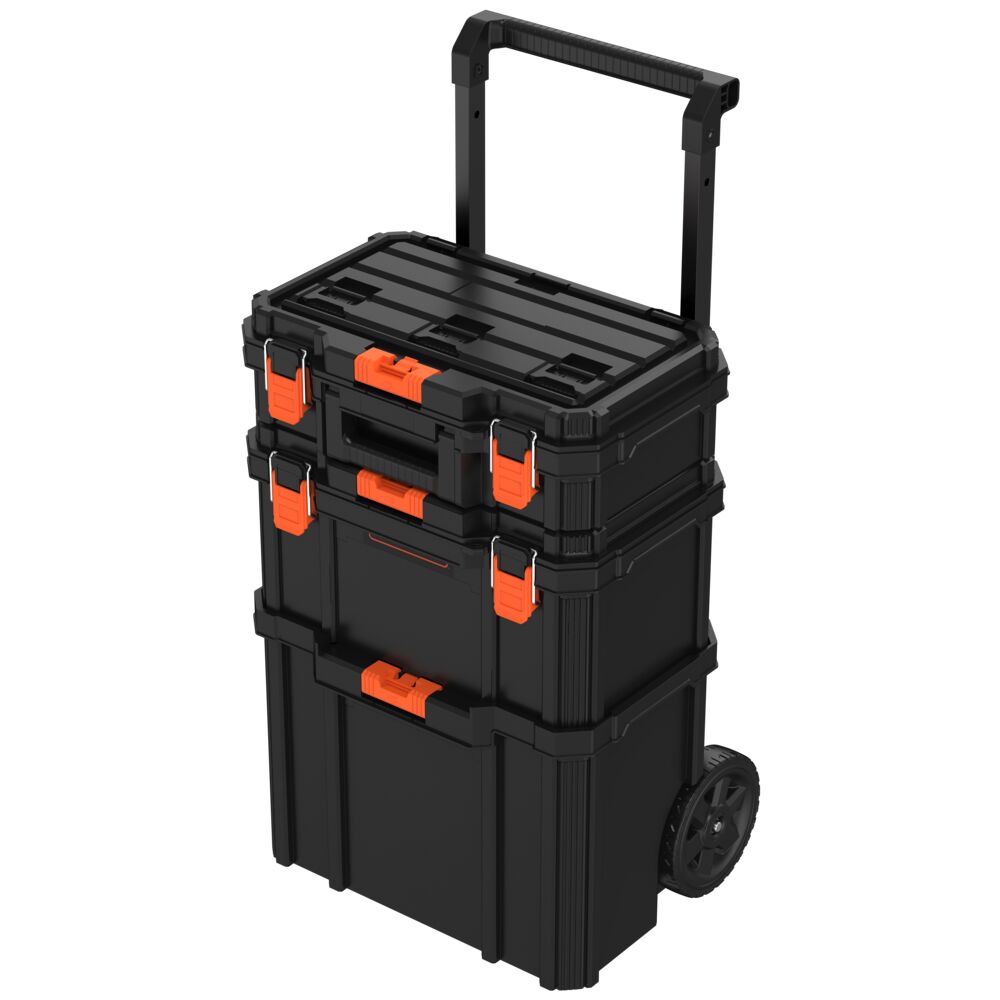 black-decker-stackable-storage-werkzeugbox-3-teilig-rollbar image 1