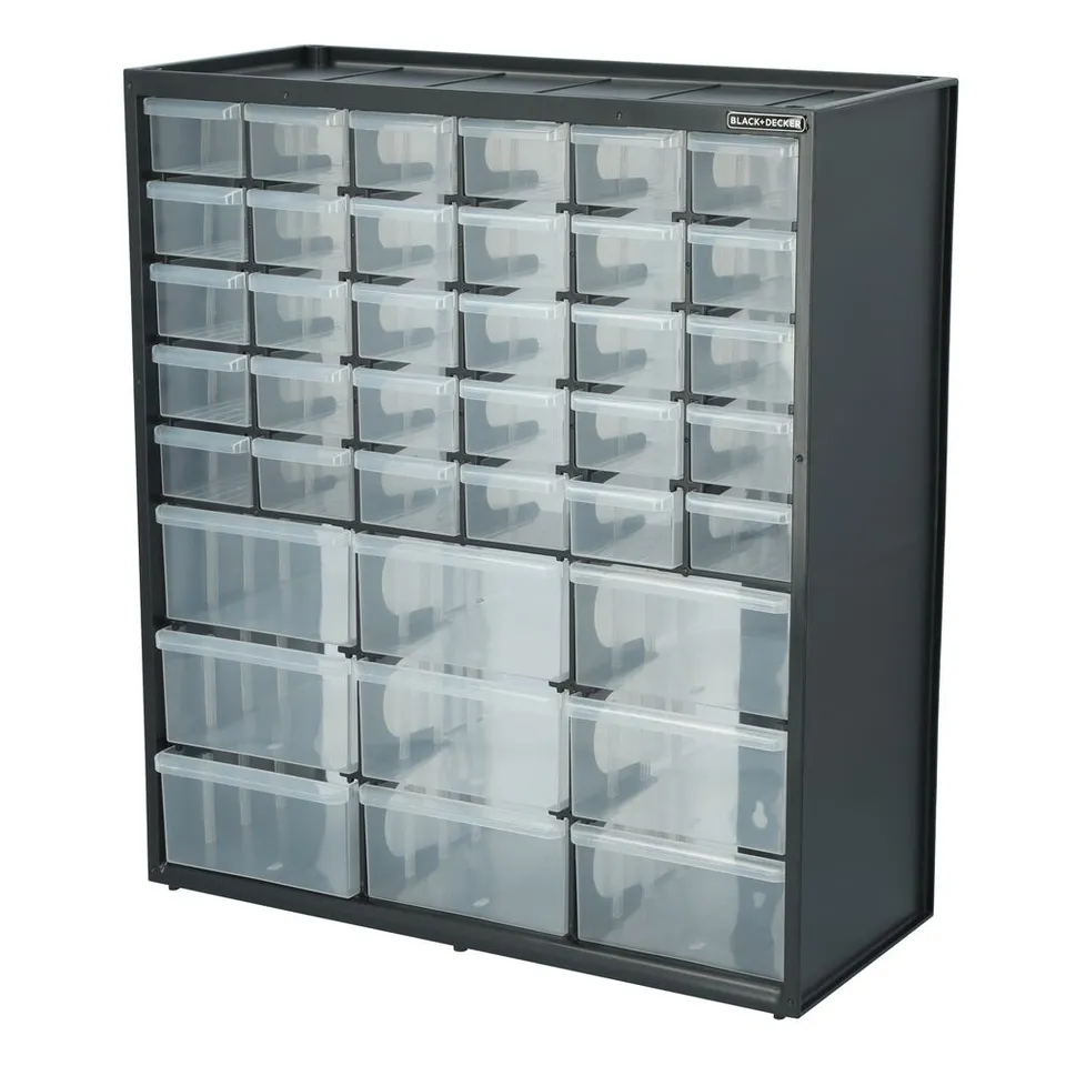 black-decker-storage-39-schubladen-kleinteilemagazin-schwarz image 1