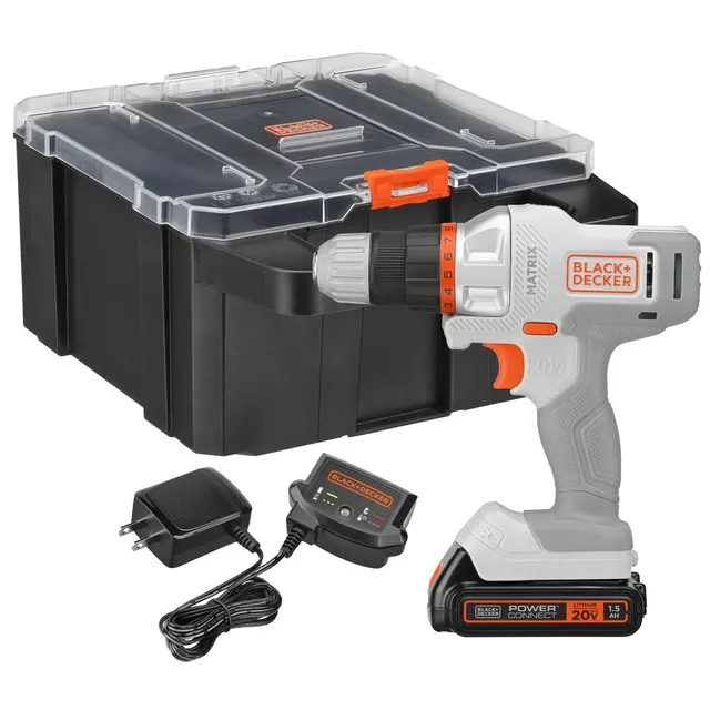black-decker-matrix-20v-max-akkubohrer-wei-mit-koffer image 1