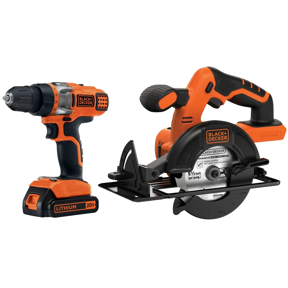 black-decker-20v-max-bohrschrauber-set-mit-kreiss-ge-akku image 1