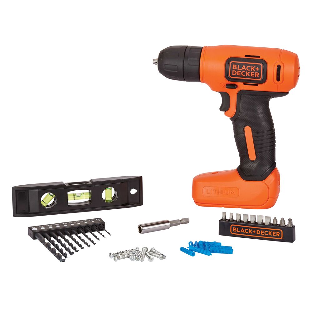 black-decker-8v-max-akku-bohrschrauber-set-43-teilig-usb image 1