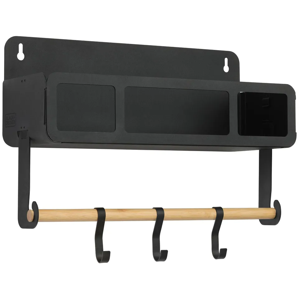 black-decker-storage-h-ngeregal-magnetisch-schwarz-mit-halter image 1