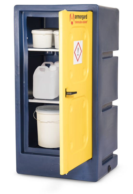 armorgard-chemcube-ccc2-gefahrstoffschrank-60l-wanne-bel-ftet image 1