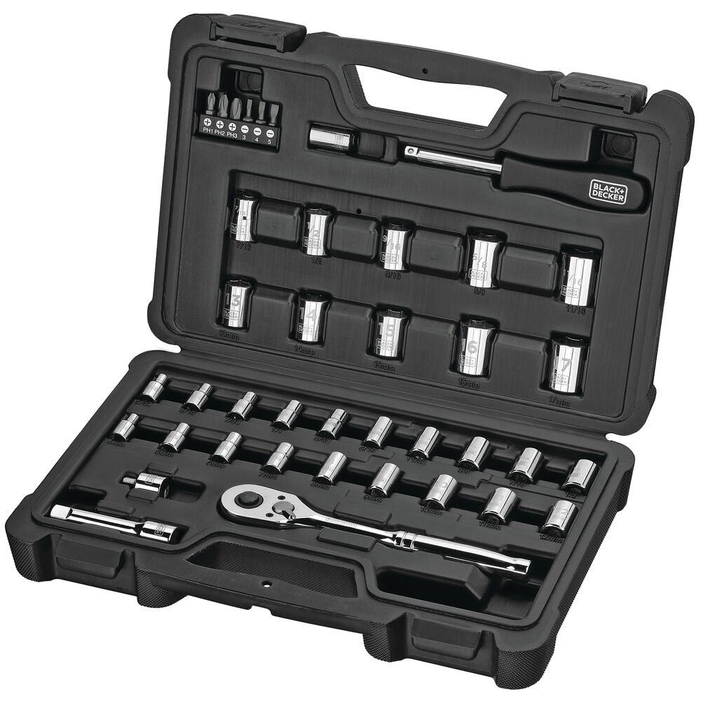black-decker-steckschl-sselsatz-40tlg-chrom-mit-koffer-auto image 2
