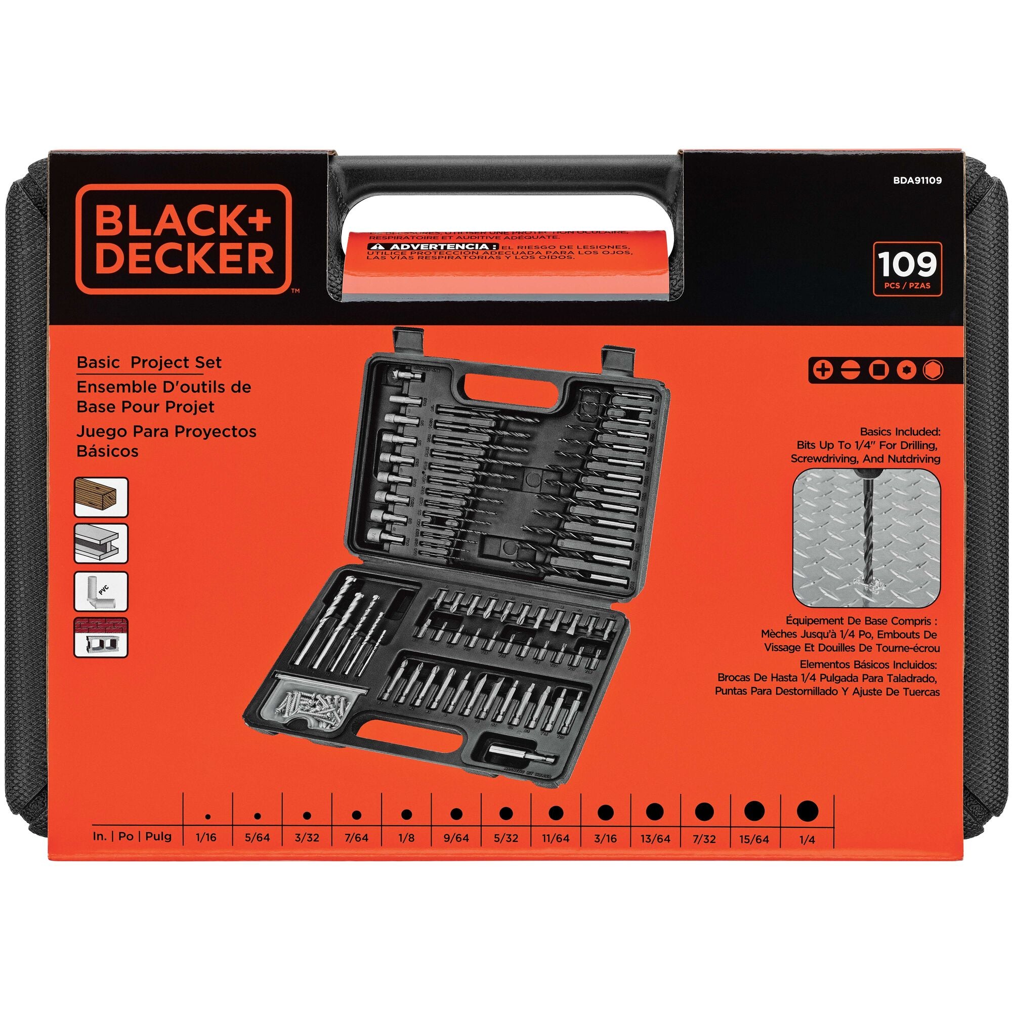 black-decker-bit-set-bohrer-set-109tlg-im-koffer image 2