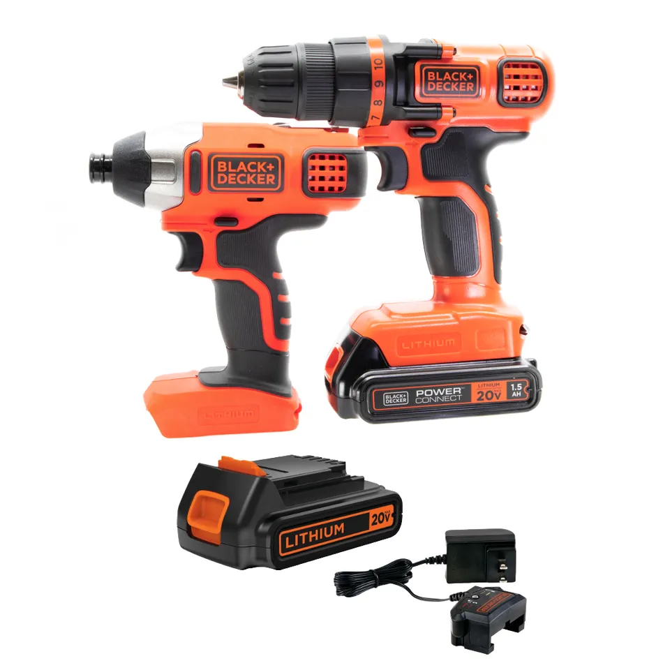 black-decker-20v-max-bohrschrauber-schlagschrauber-set-akku image 1