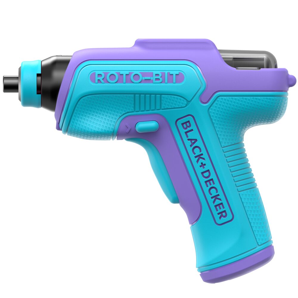black-decker-rotobit-4v-akkuschrauber-mini-blau-lila-led image 2