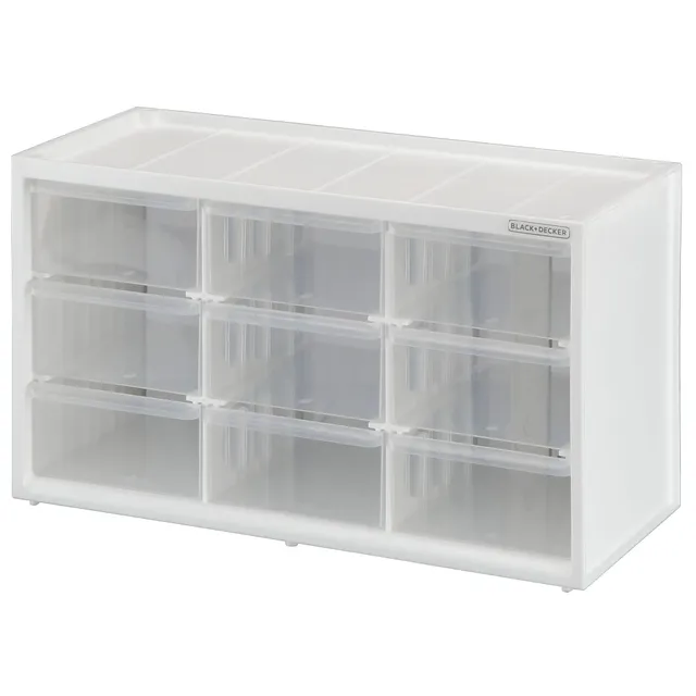 black-decker-organizer-sortierbox-9-schubladen-stapelbar image 1