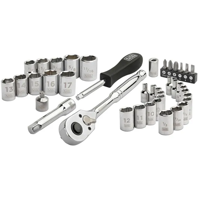 black-decker-steckschl-sselsatz-40tlg-chrom-mit-koffer-auto image 1