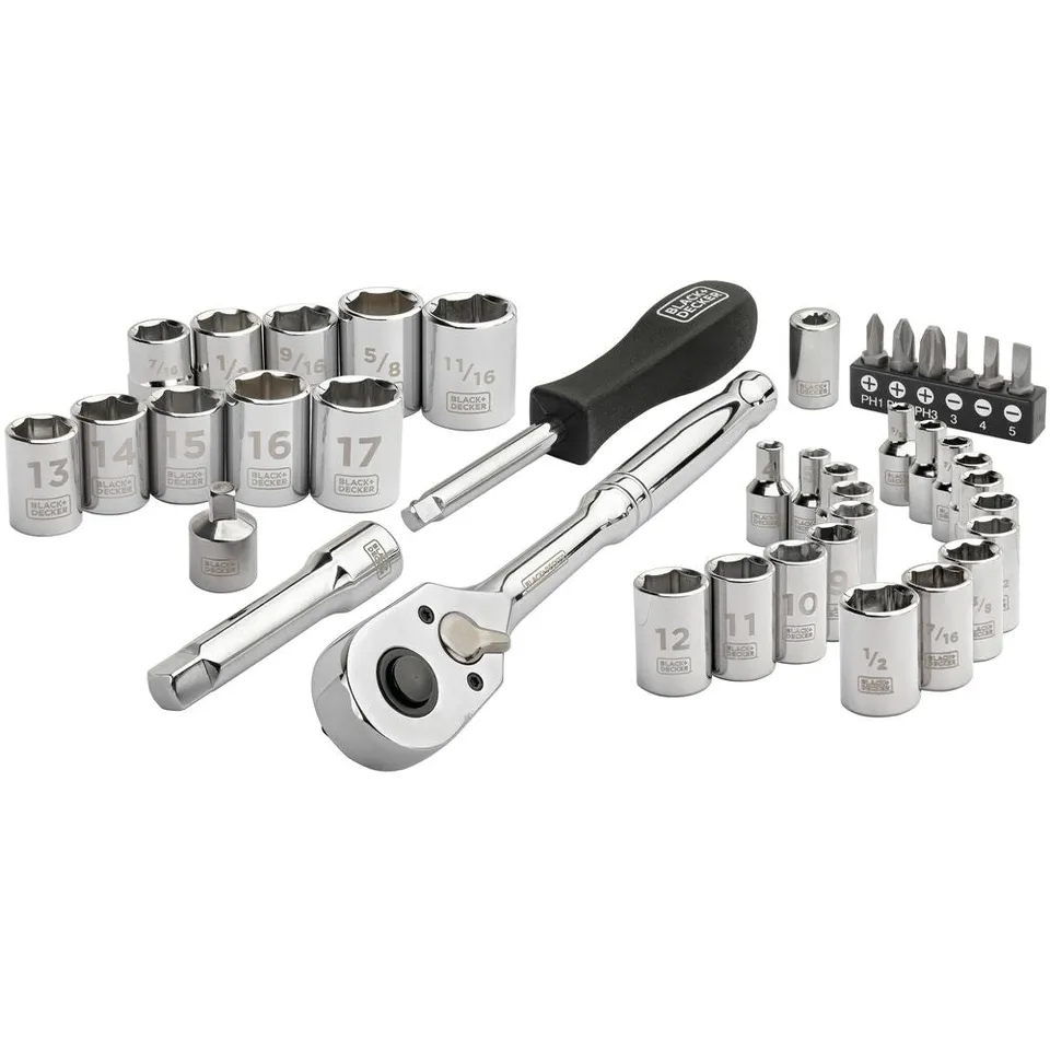 black-decker-steckschl-sselsatz-40tlg-chrom-mit-koffer-auto image 1