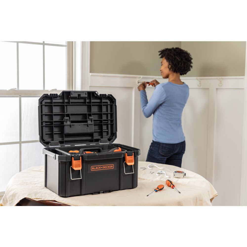 black-decker-stackable-storage-werkzeugbox-3-teilig-rollbar image 2