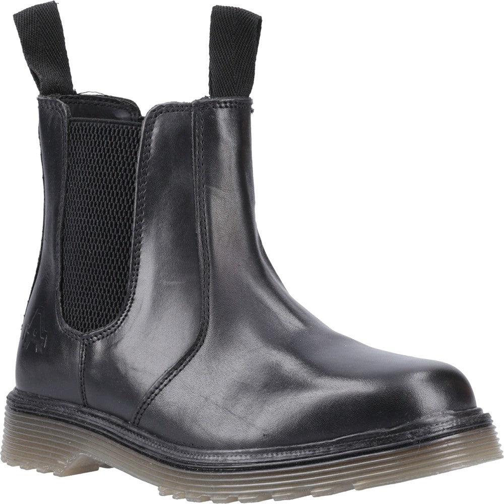 amblers-safety-colchester-dealer-boots-schwarz-leder-schlupf image 1