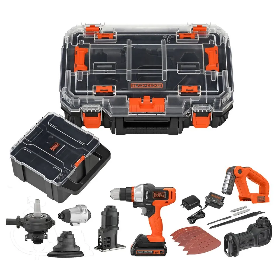 black-decker-matrix-20v-akku-bohrer-set-7-aufs-tze-koffer image 1