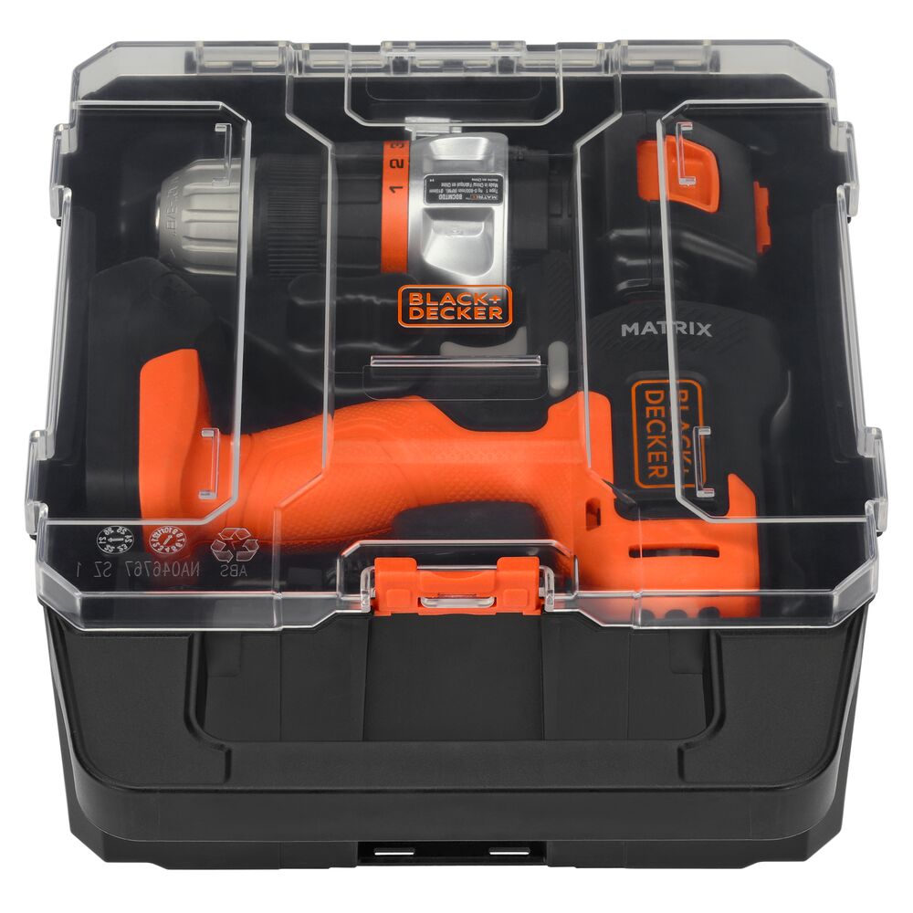 black-decker-matrix-20v-akkubohrer-bohrschrauber-set-mit-koffer image 2