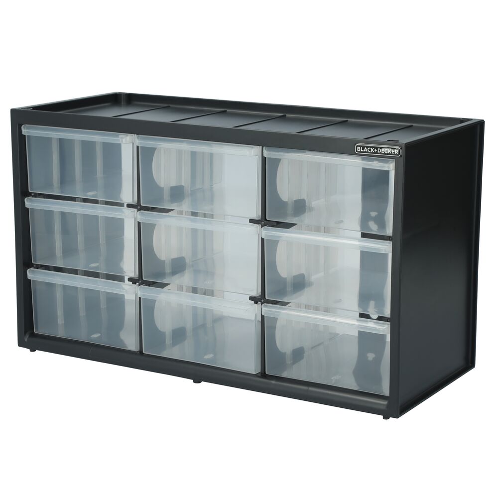 black-decker-sortimentskasten-9-schubladen-stapelbar-tragbar image 1