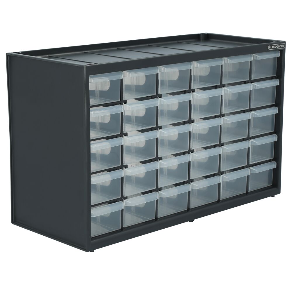 black-decker-storage-30-schubladen-kleinteilemagazin-schwarz image 1