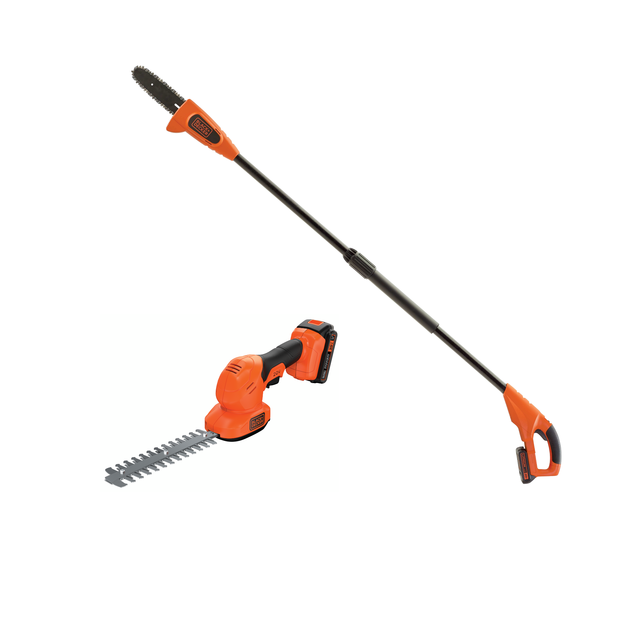 black-decker-outdoor-20v-max-akku-set-strauchschere-hochentaster image 1