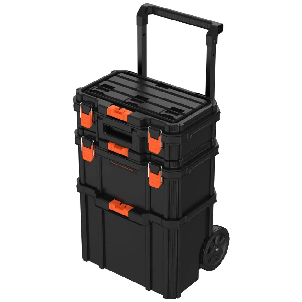 black-decker-stackable-storage-werkzeugbox-3-teilig-rollbar image 1