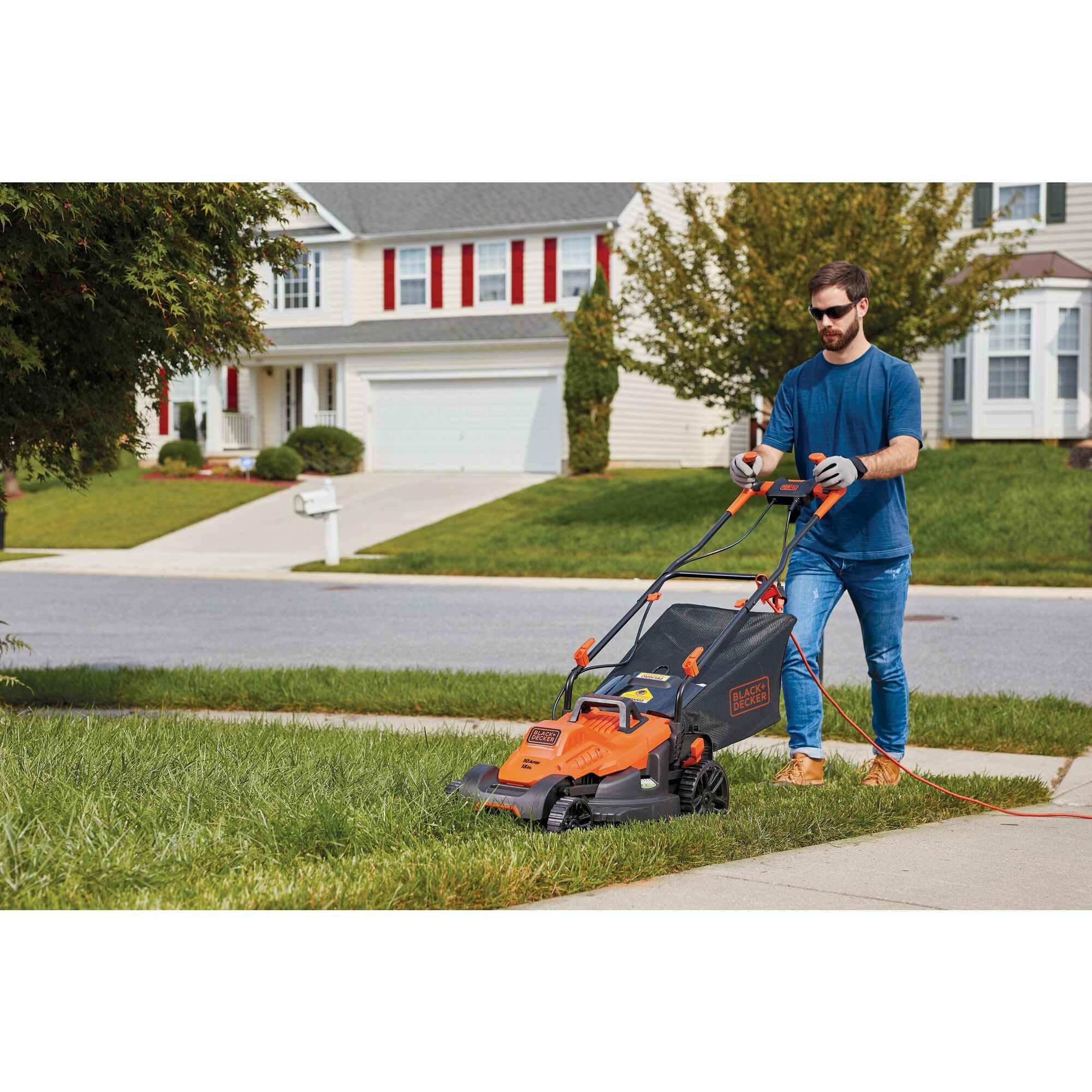 black-decker-outdoor-elektro-rasenm-her-38cm-kabel image 2