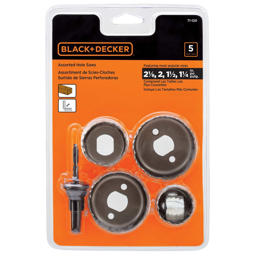 black-decker-lochs-gen-set-5-teilig-holz-bohrkronen image 2