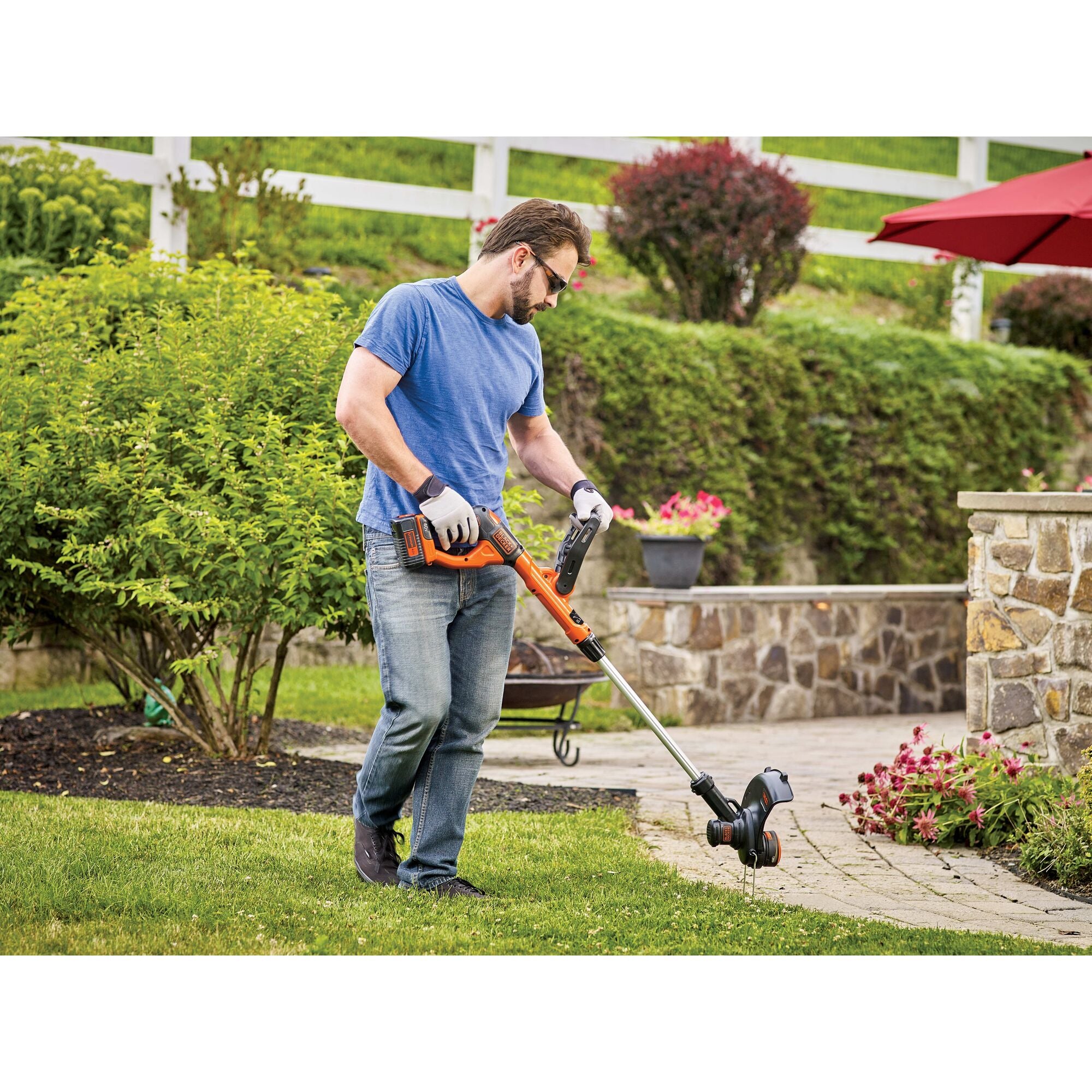 black-decker-40v-max-akku-rasentrimmer-kantenschneider-set image 2