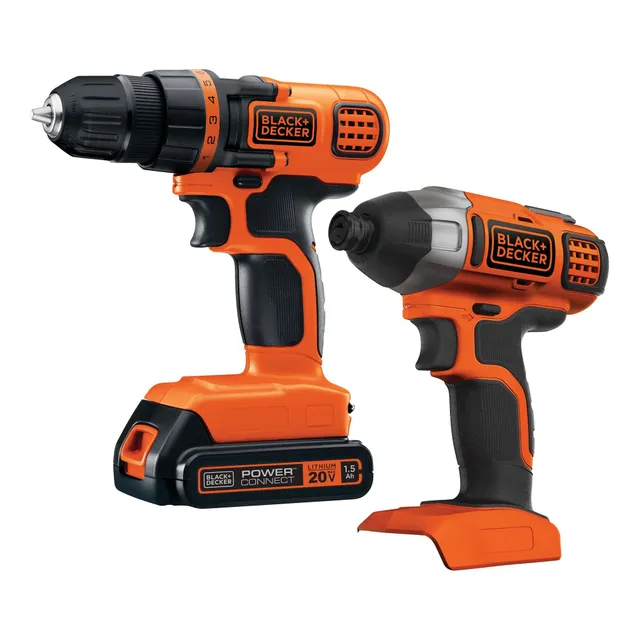 black-decker-powerconnect-20v-bohrschrauber-schlagschrauber-set image 1
