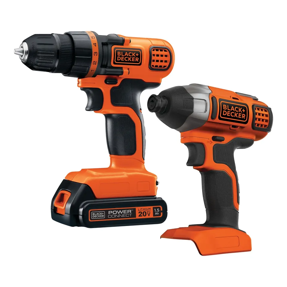 black-decker-powerconnect-20v-bohrschrauber-schlagschrauber-set image 1
