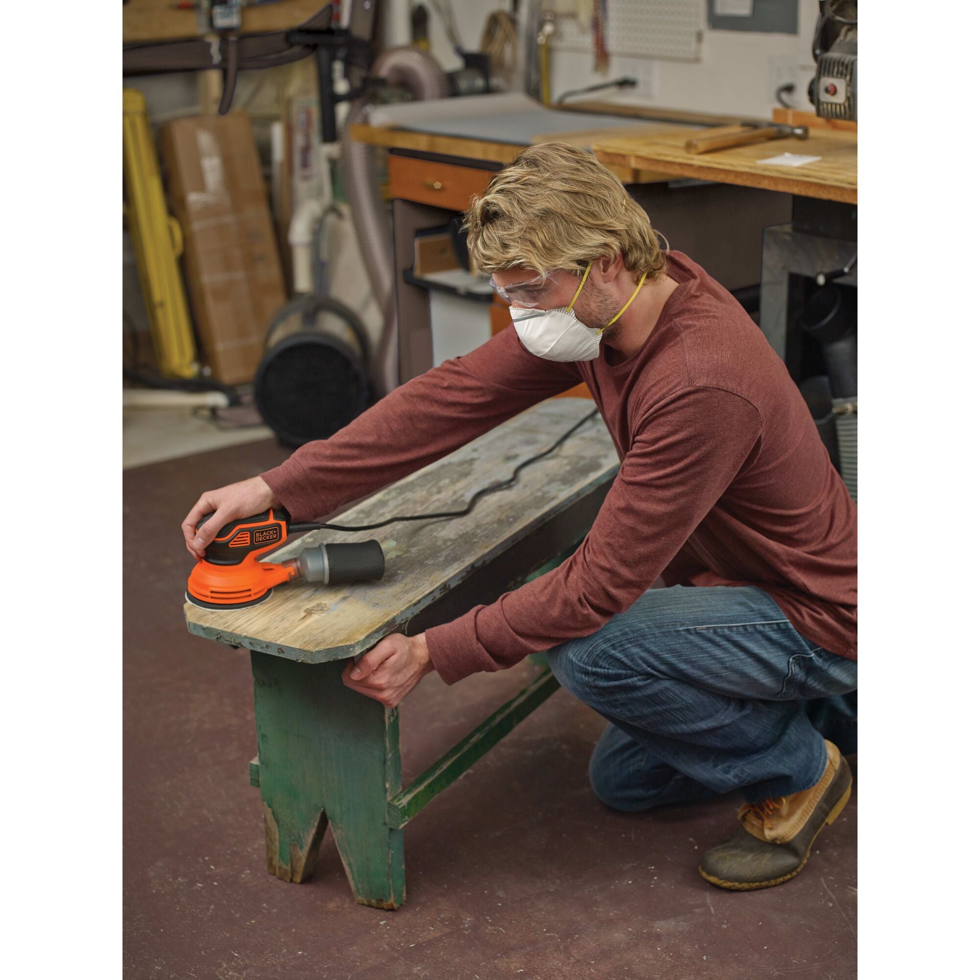 black-decker-exzenterschleifer-125mm-2-4a-elektrisch image 2