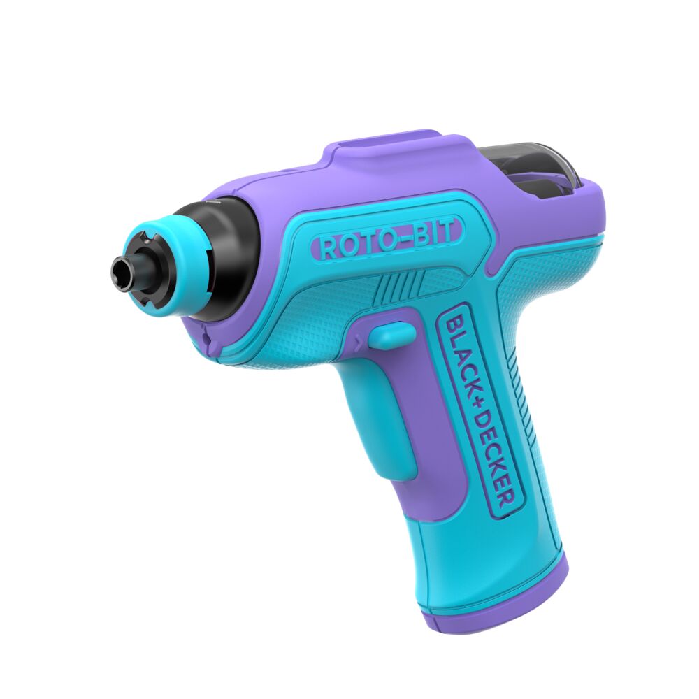 black-decker-rotobit-4v-akkuschrauber-mini-blau-lila-led image 1