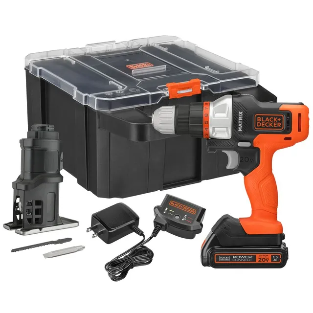 black-decker-matrix-akkubohrer-set-20v-mit-stichs-ge-koffer image 1