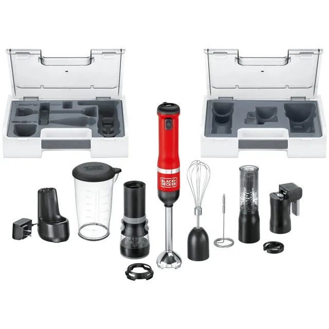 black-decker-kitchen-wand-stabmixer-akku-6in1-rot image 1