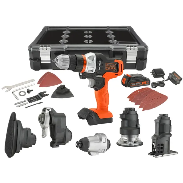 black-decker-matrix-20v-max-bohrmaschine-6-tlg-kombi-set-mit-akku image 1