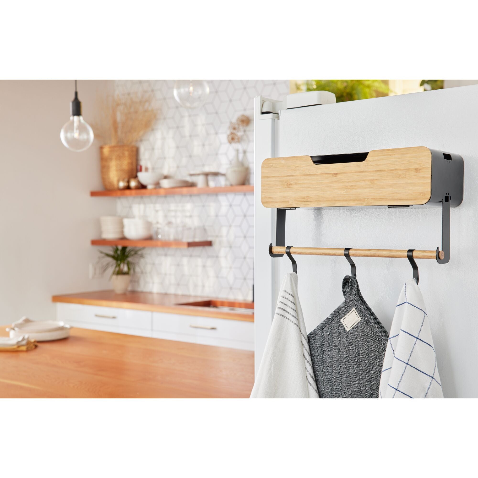 black-decker-storage-wandregal-mit-t-r-schwarz-beige-halter image 2