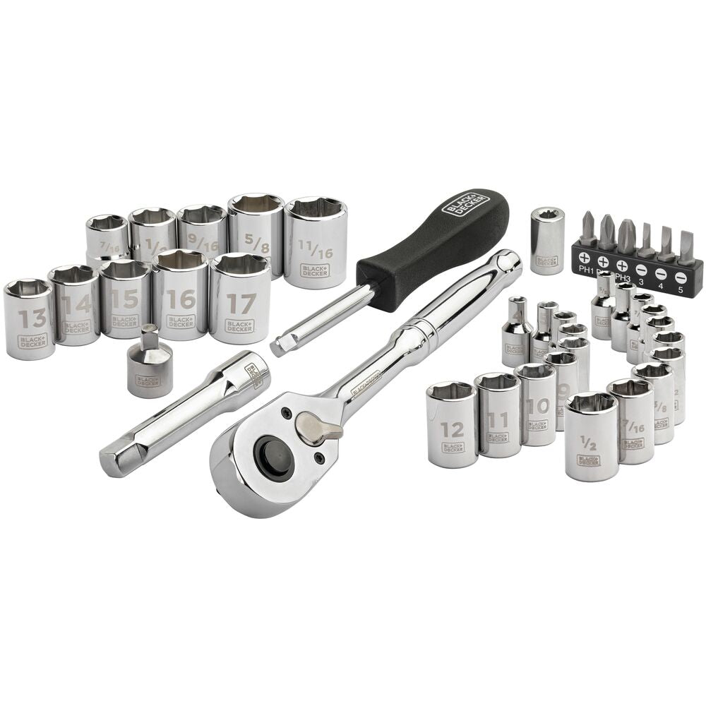 black-decker-steckschl-sselsatz-40tlg-chrom-mit-koffer-auto image 1