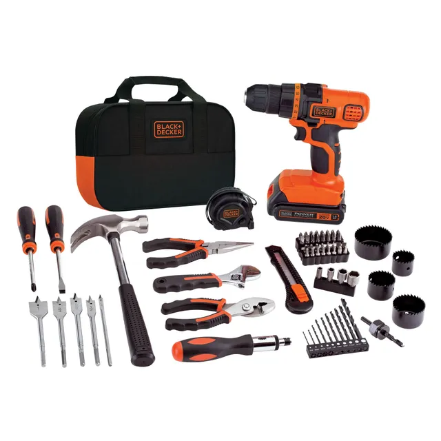 black-decker-20v-max-powerconnect-akkuschrauber-set-68-tlg-mit-tasche image 1