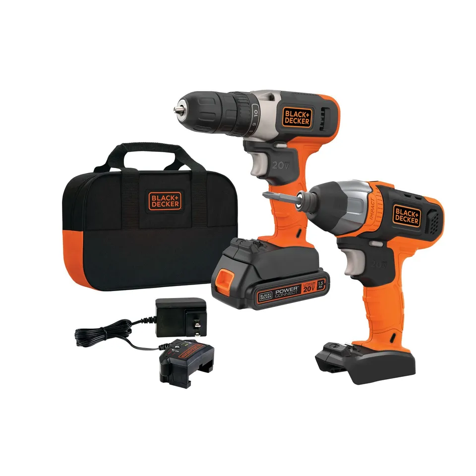black-decker-20v-max-powerconnect-bohrmaschine-set-mit-schlagschrauber image 1